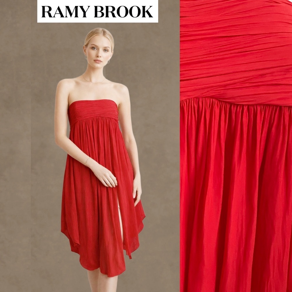 Ramy Brook Scarlet Mini Slip Dress Romantic Strapless Valentine’s Victorian XS